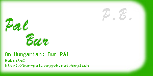 pal bur business card